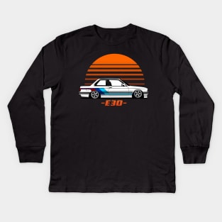 bmw e30 white Kids Long Sleeve T-Shirt